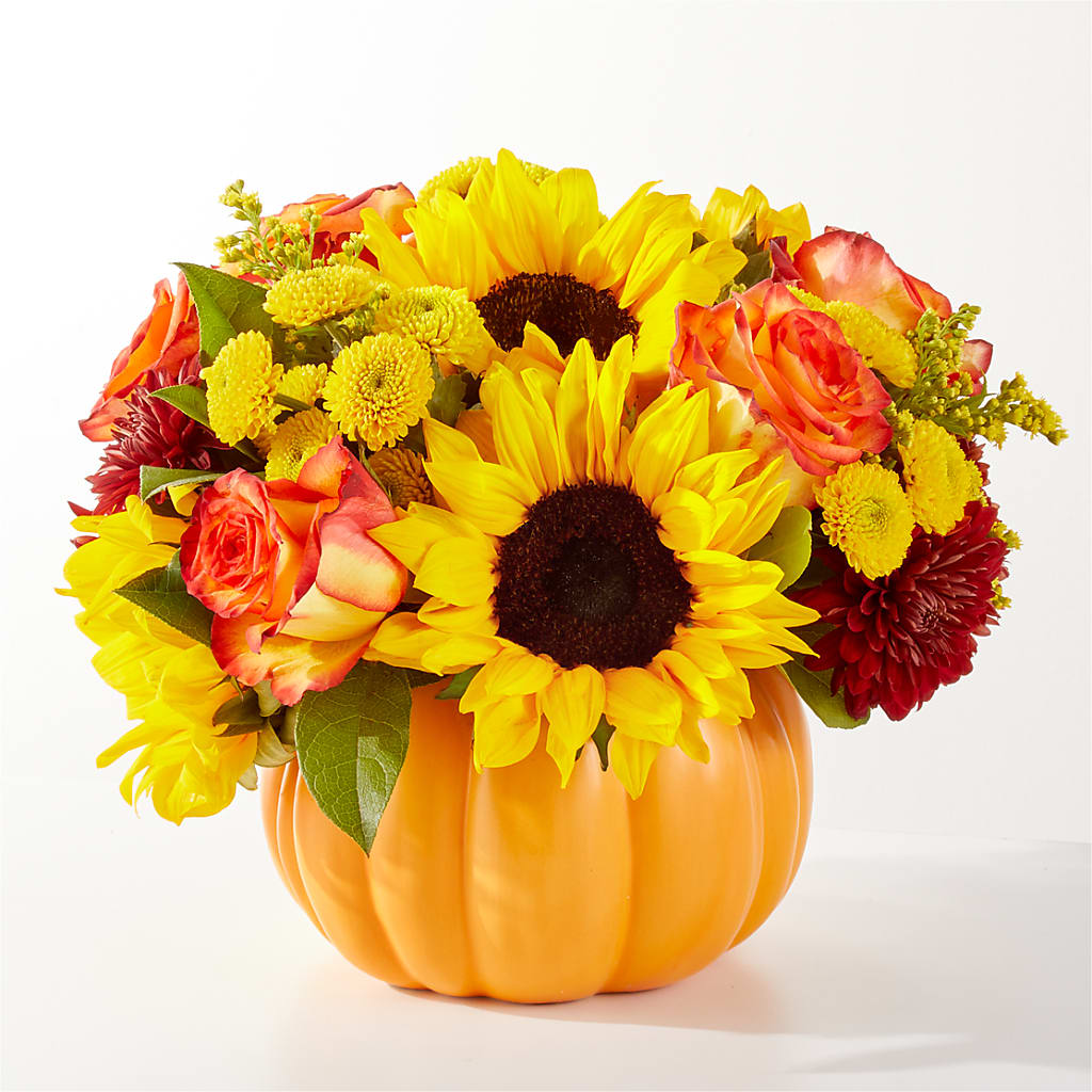 Golden Gourd Pumpkin Bouquet – At All About Flowers Llc, Cincinnati OH