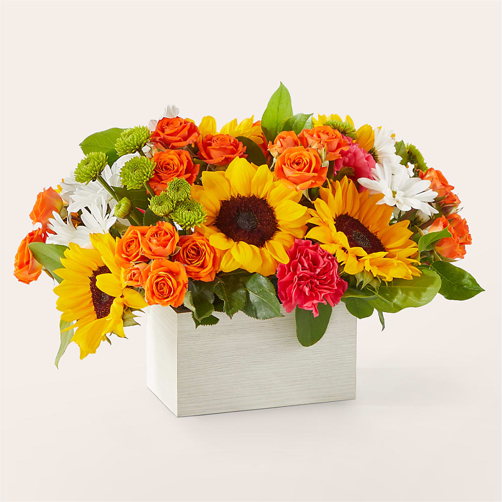 Sun-drenched Blooms Box Bouquet – At All About Flowers Llc, Cincinnati OH