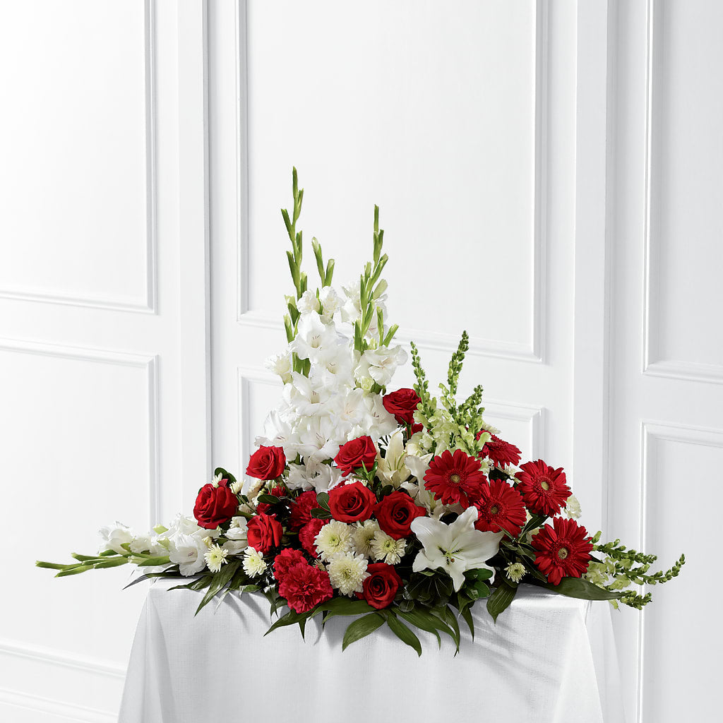 Crimson & White Arrangement – At All About Flowers Llc, Cincinnati OH