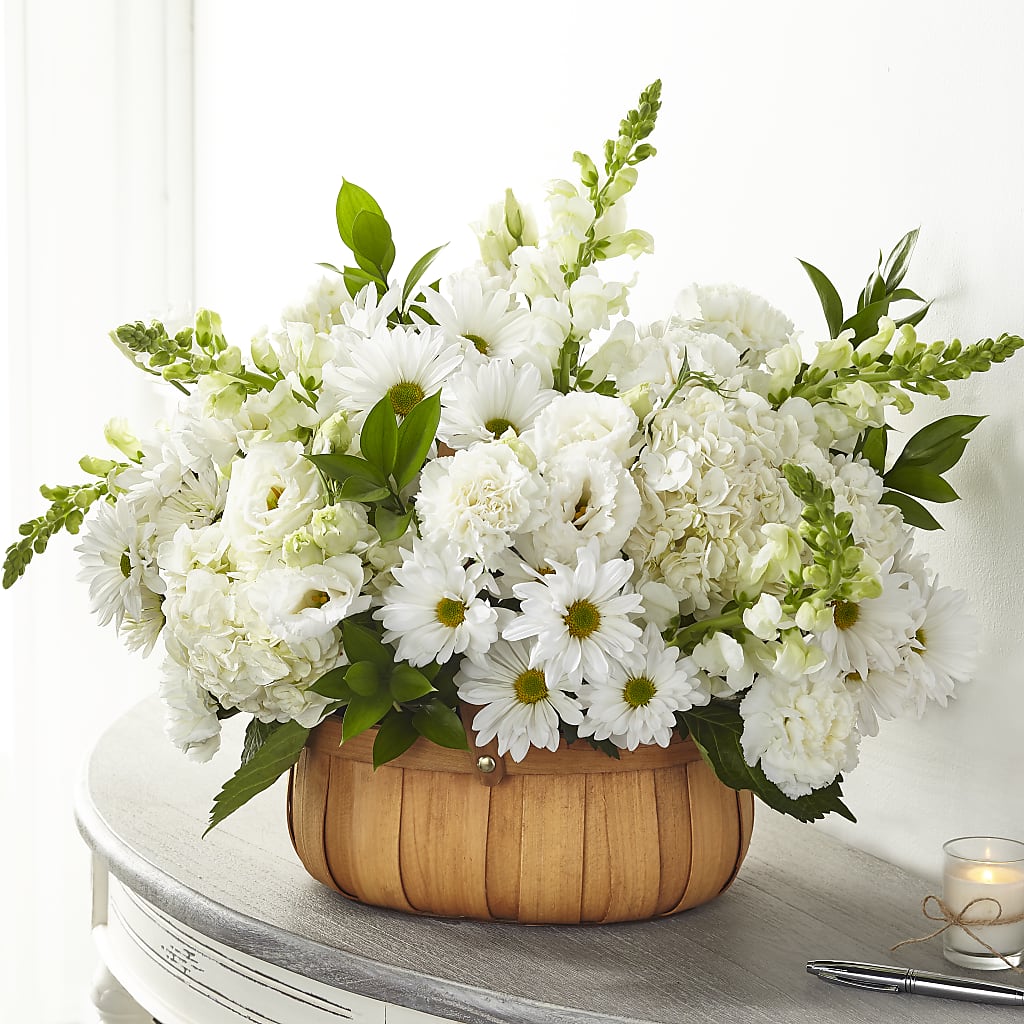 Pure Ivory Basket – At All About Flowers Llc, Cincinnati OH