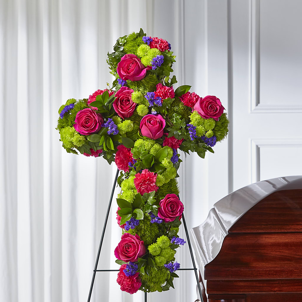 Tribute Rose Floral Cross – At All About Flowers Llc, Cincinnati OH