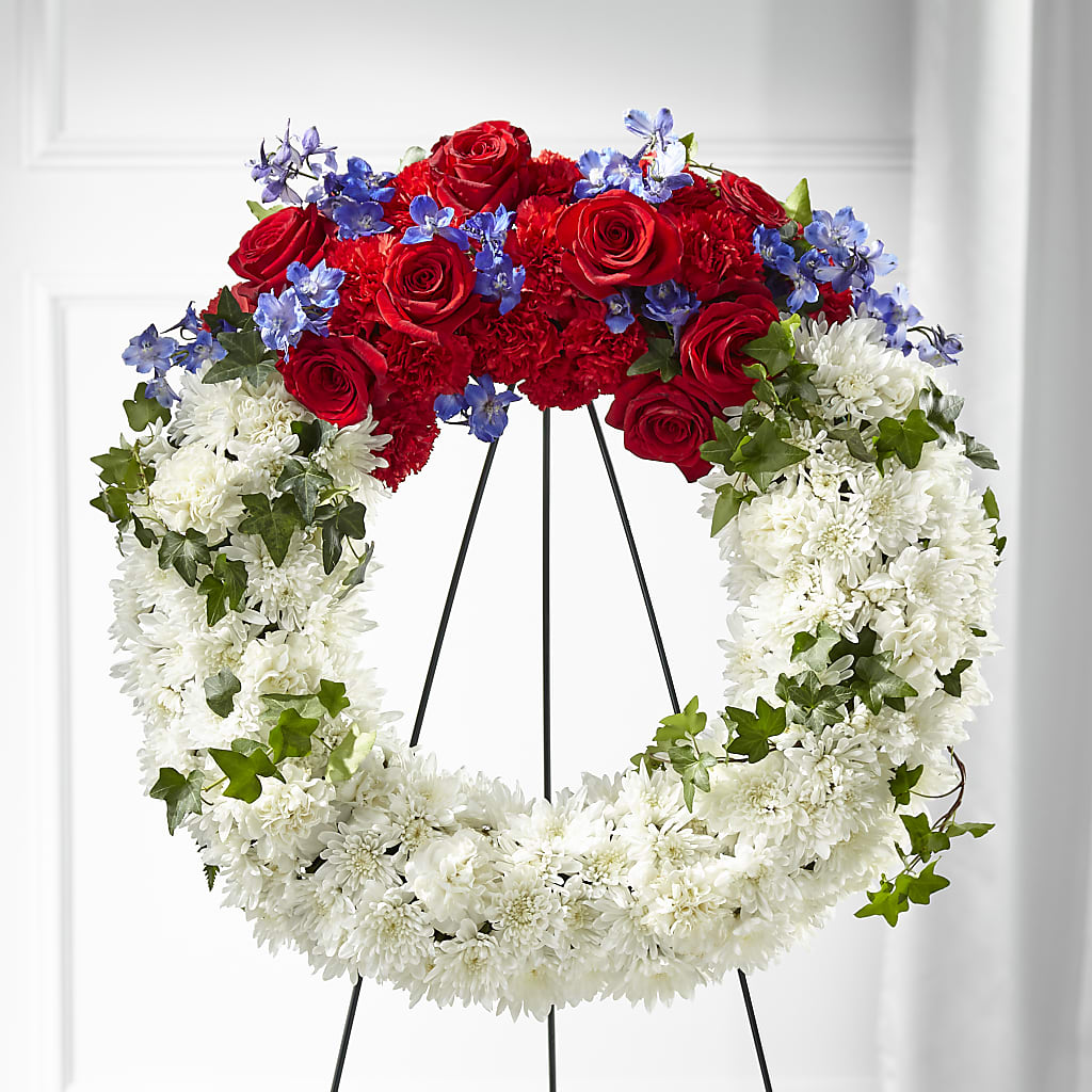 Patriotic Passion Wreath – At All About Flowers Llc, Cincinnati OH