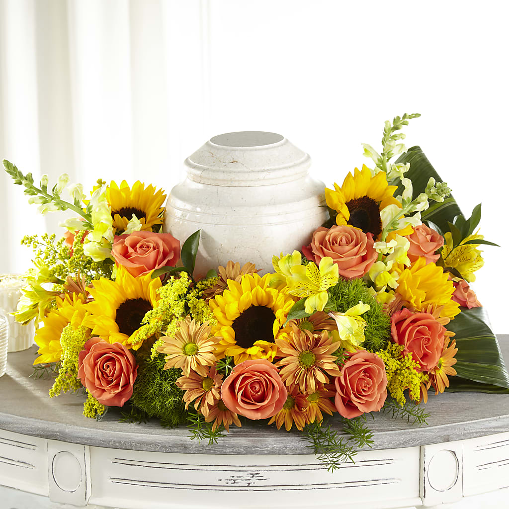 Faithful Sunflower Cremation Adornment – At All About Flowers Llc, Cincinnati OH