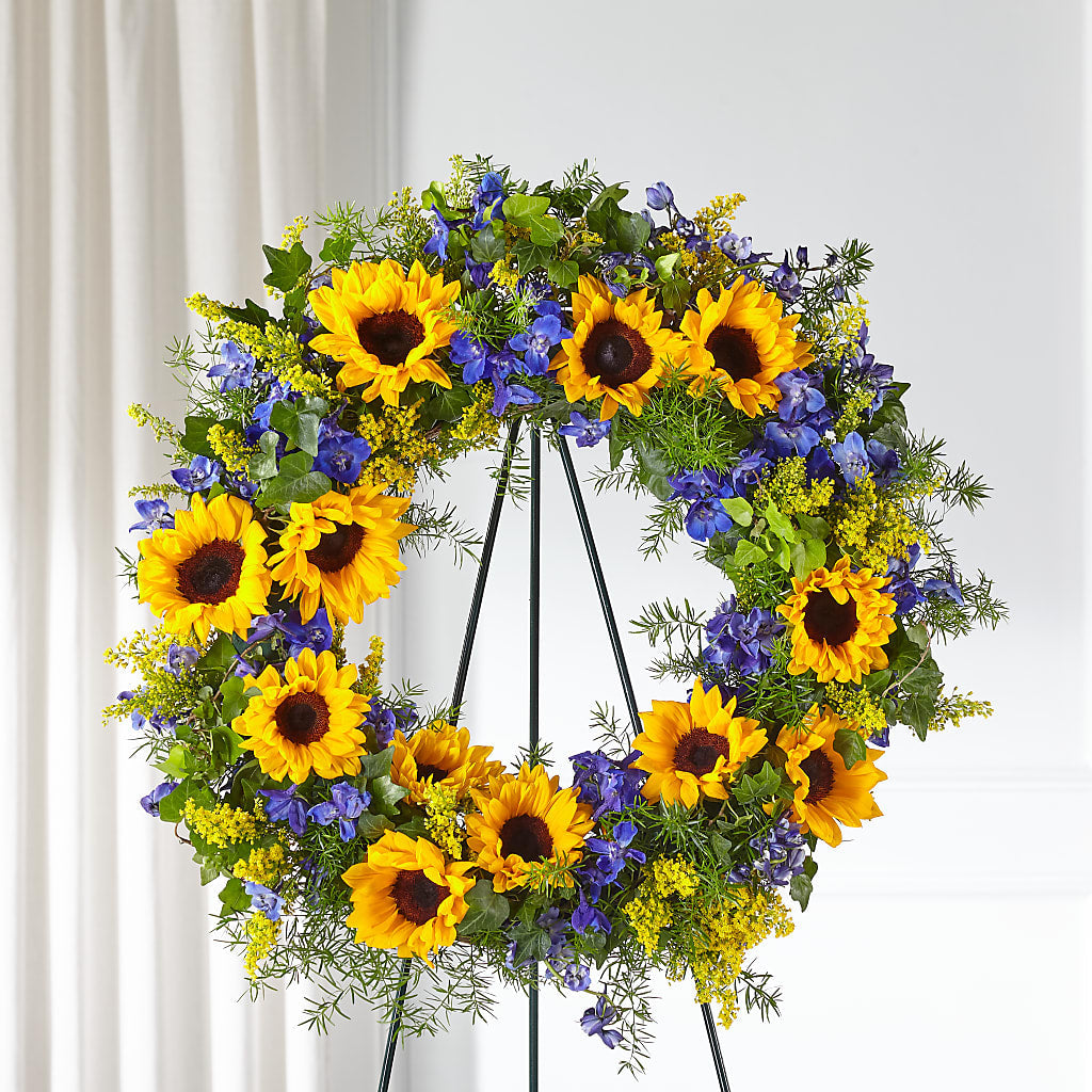 Bright Rays Wreath – At All About Flowers Llc, Cincinnati OH