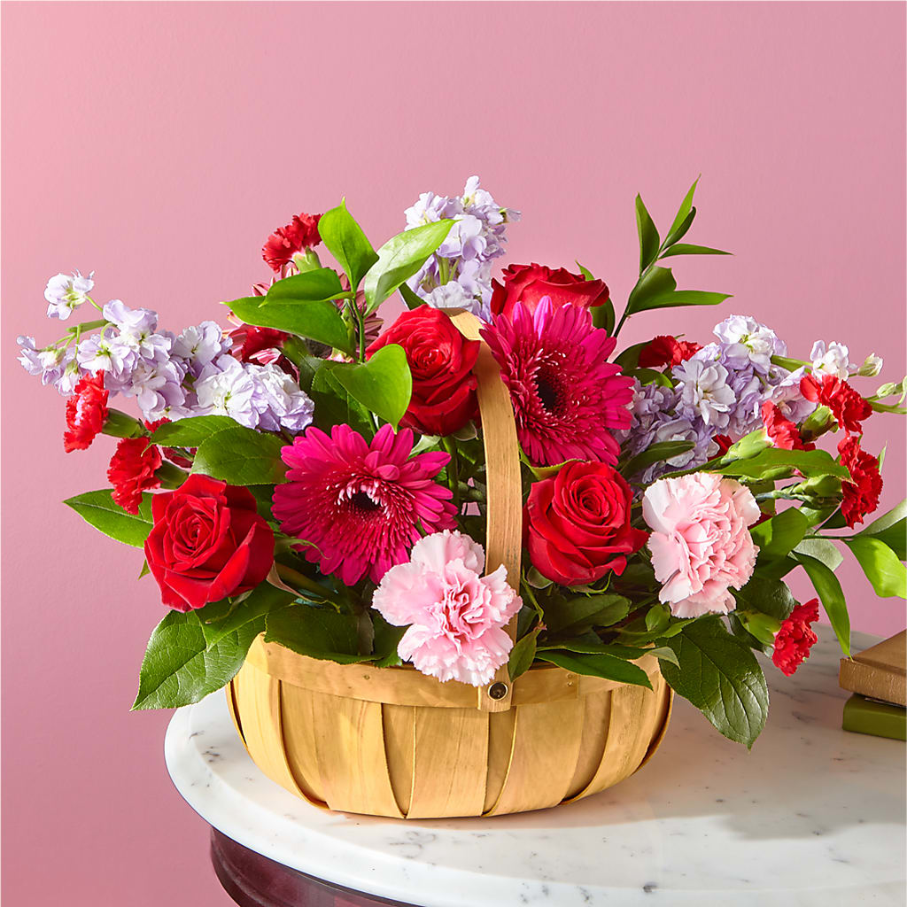 Pink Picnic Basket – At All About Flowers Llc, Cincinnati OH