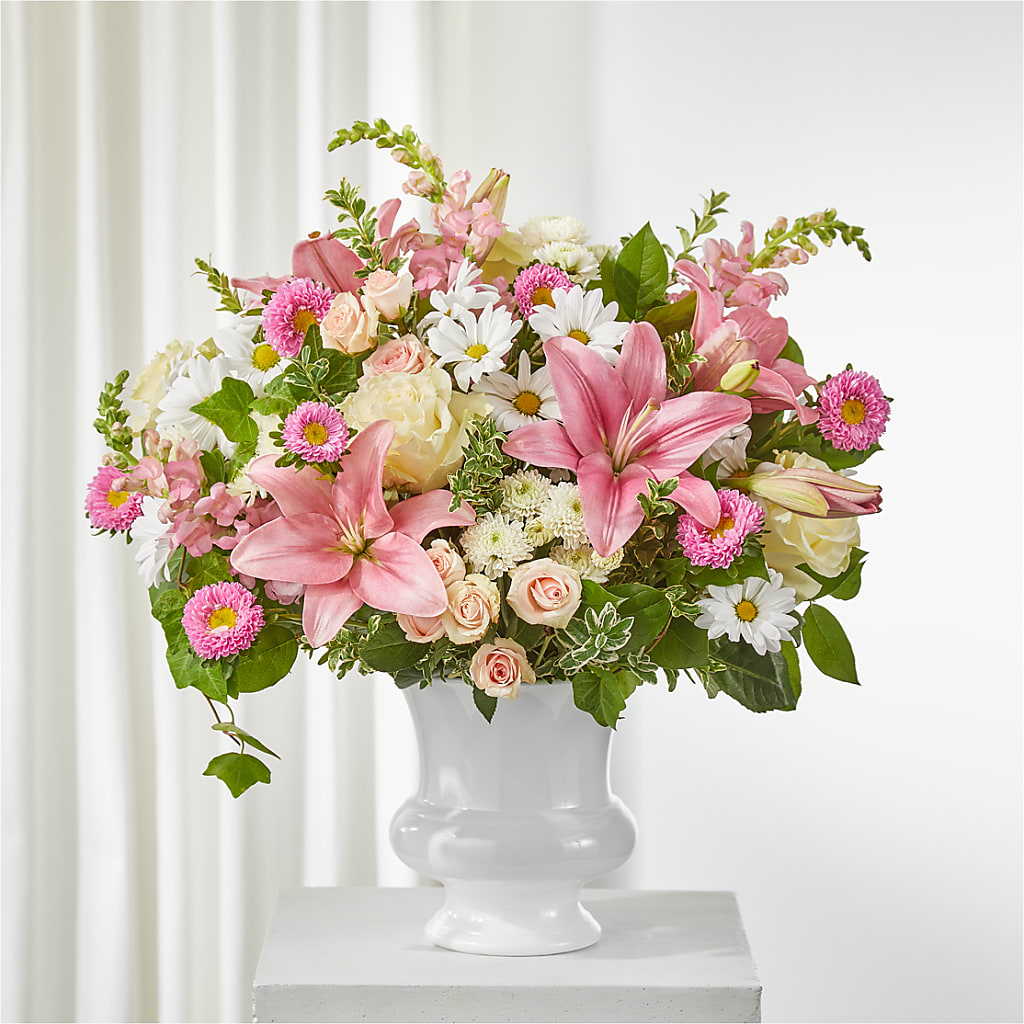 Empathetic Blooms Urn Arrangement – At All About Flowers Llc, Cincinnati OH