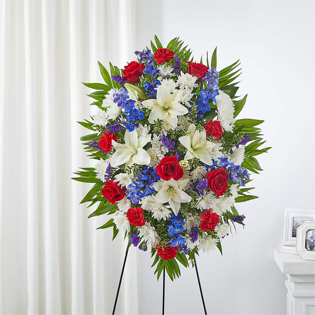 Cherished Service Standing Spray – At All About Flowers Llc, Cincinnati OH
