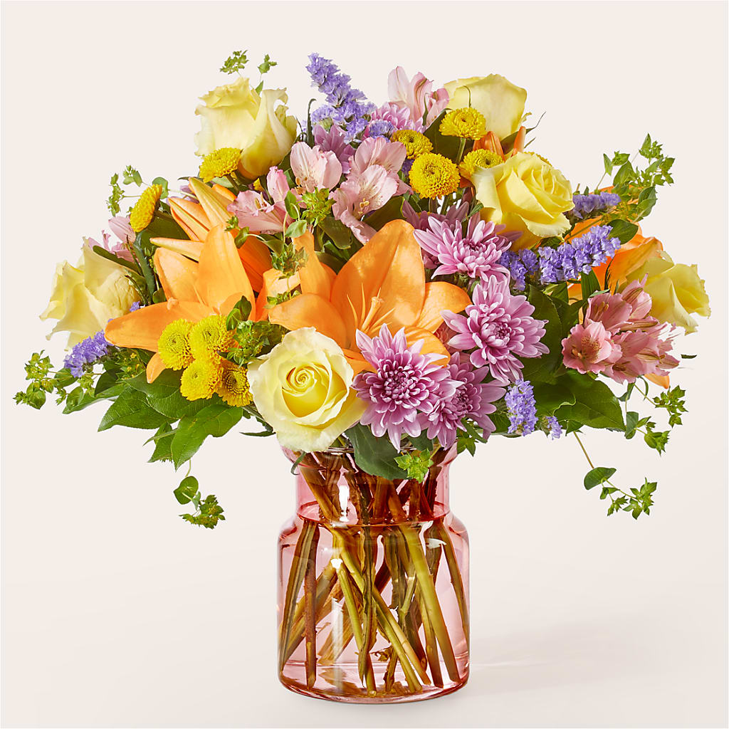 Lucky Charm Bouquet – lavender, peach, pink, yellow flower
