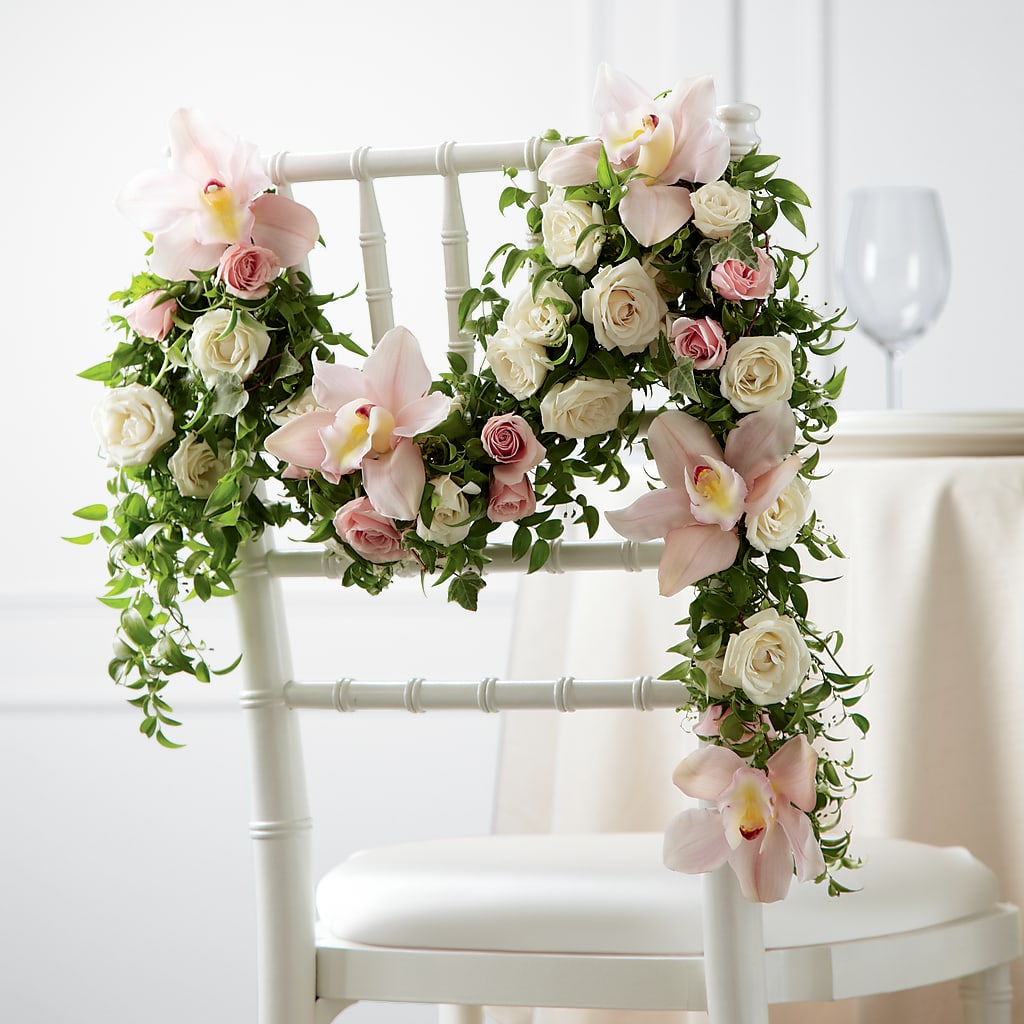 Orchid Rose Chair Décor – At All About Flowers Llc, Cincinnati OH