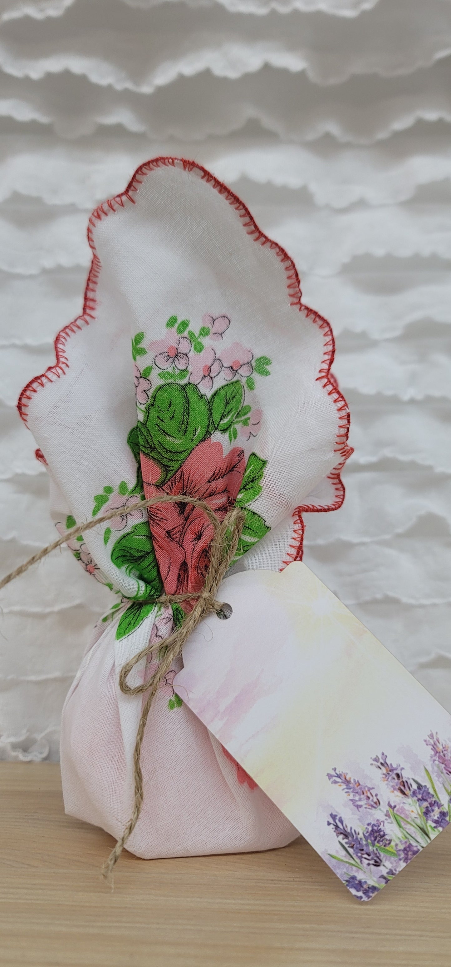 Peony Hand soap with Keepsake Vintage Handkerchief