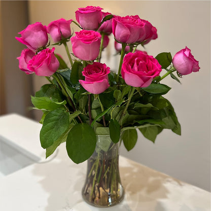 Long Stem Pink Rose Bouquet –  At All About Flowers Llc, Cincinnati OH