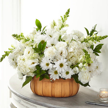 Pure Ivory Basket –  At All About Flowers Llc, Cincinnati OH