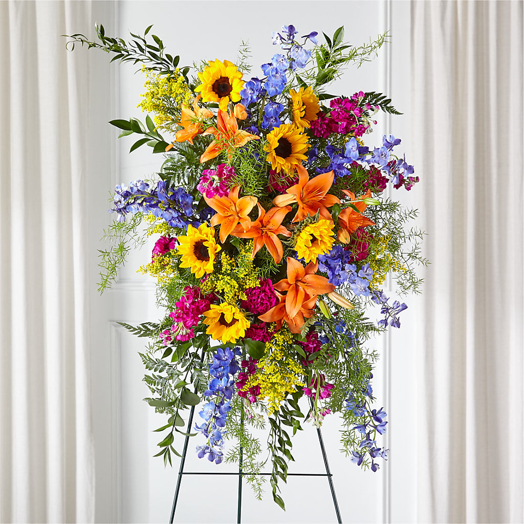 Sunlit Memories Standing Spray (Standard) –  At All About Flowers Llc, Cincinnati OH