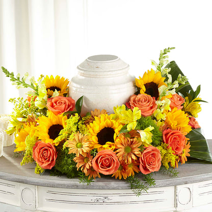 Faithful Sunflower Cremation Adornment –  At All About Flowers Llc, Cincinnati OH