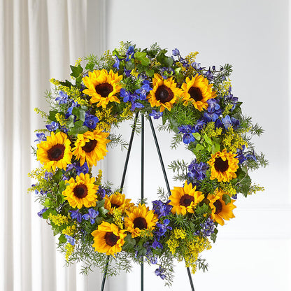 Bright Rays Wreath –  At All About Flowers Llc, Cincinnati OH