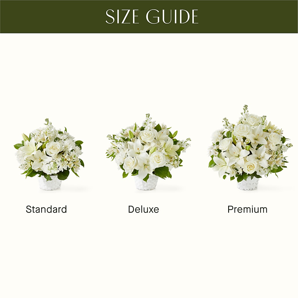 Peaceful Reflections Arrangement – white flower arrangement