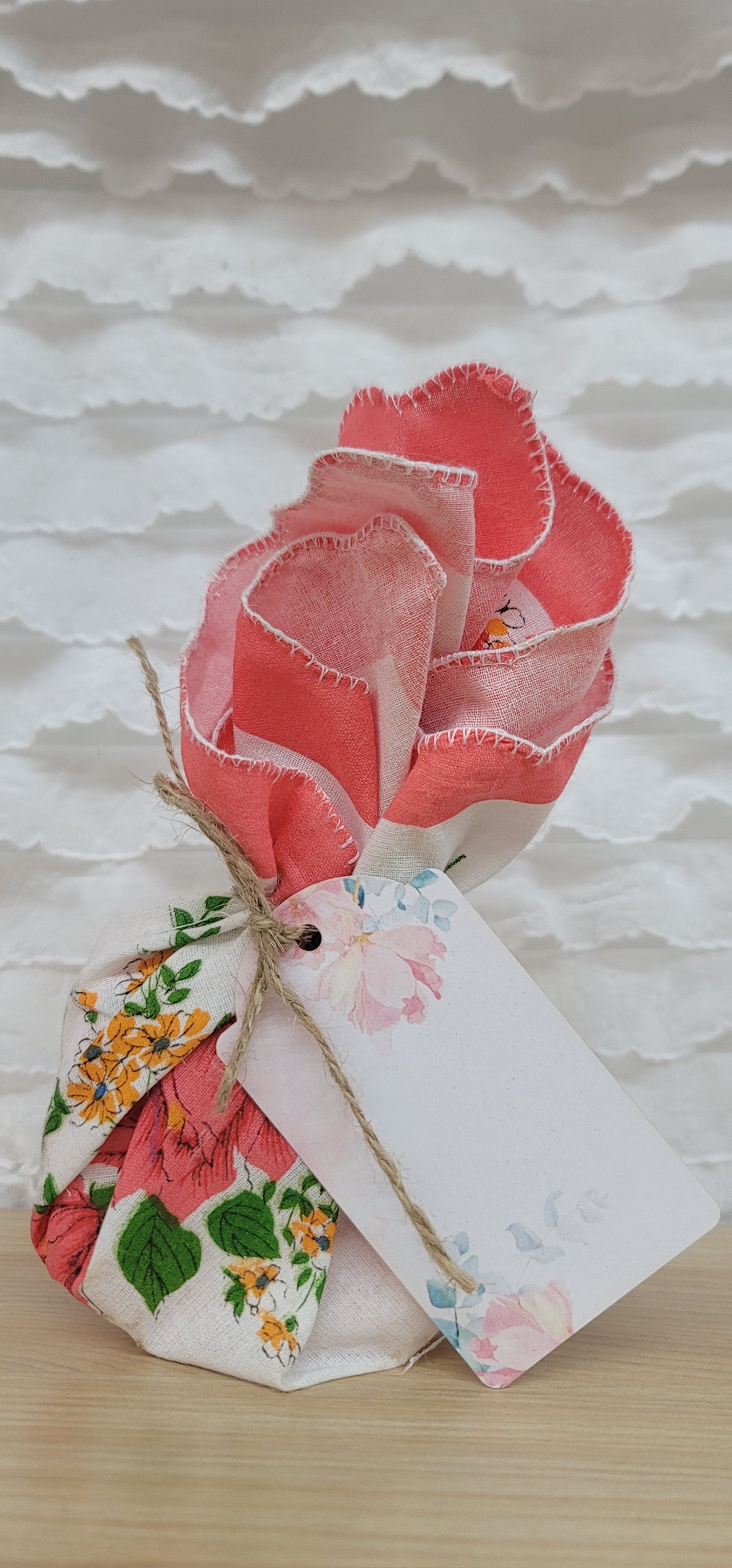 Peony Hand soap with Keepsake Vintage Handkerchief
