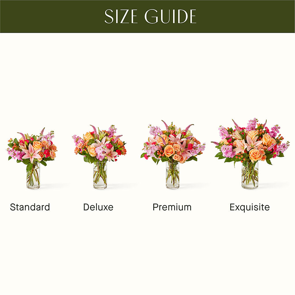 Bisous Bouquet – orange, peach, pink flower arrangement