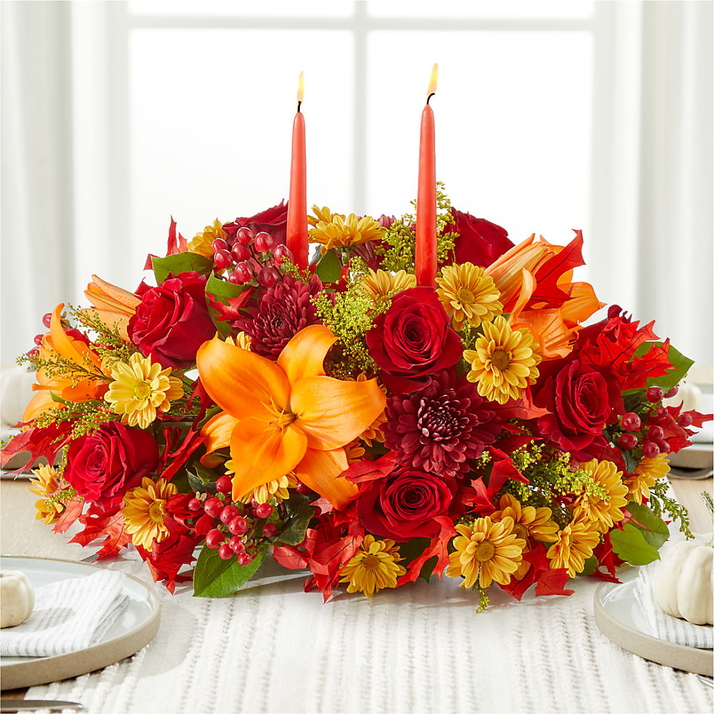 Autumn's Embrace Centerpiece –  At All About Flowers Llc, Cincinnati OH